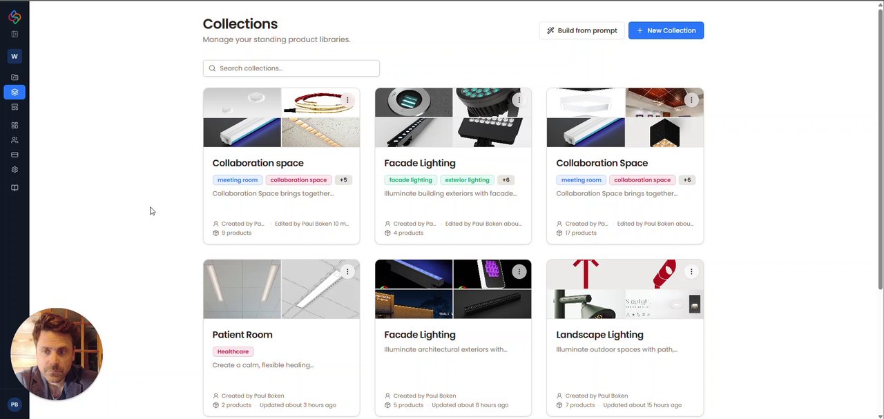 Sourcery screen: Discover & Collections